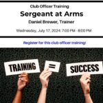 Sergeant at Arms club officers can receive training.