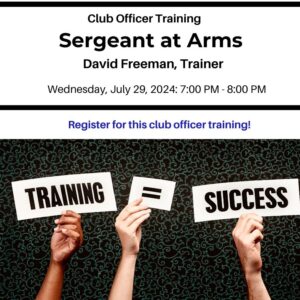 David Freeman trains club officers.