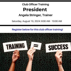 Angela trains club officers.