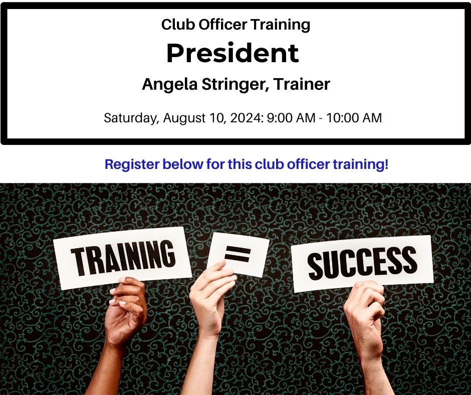 Angela trains club officers.